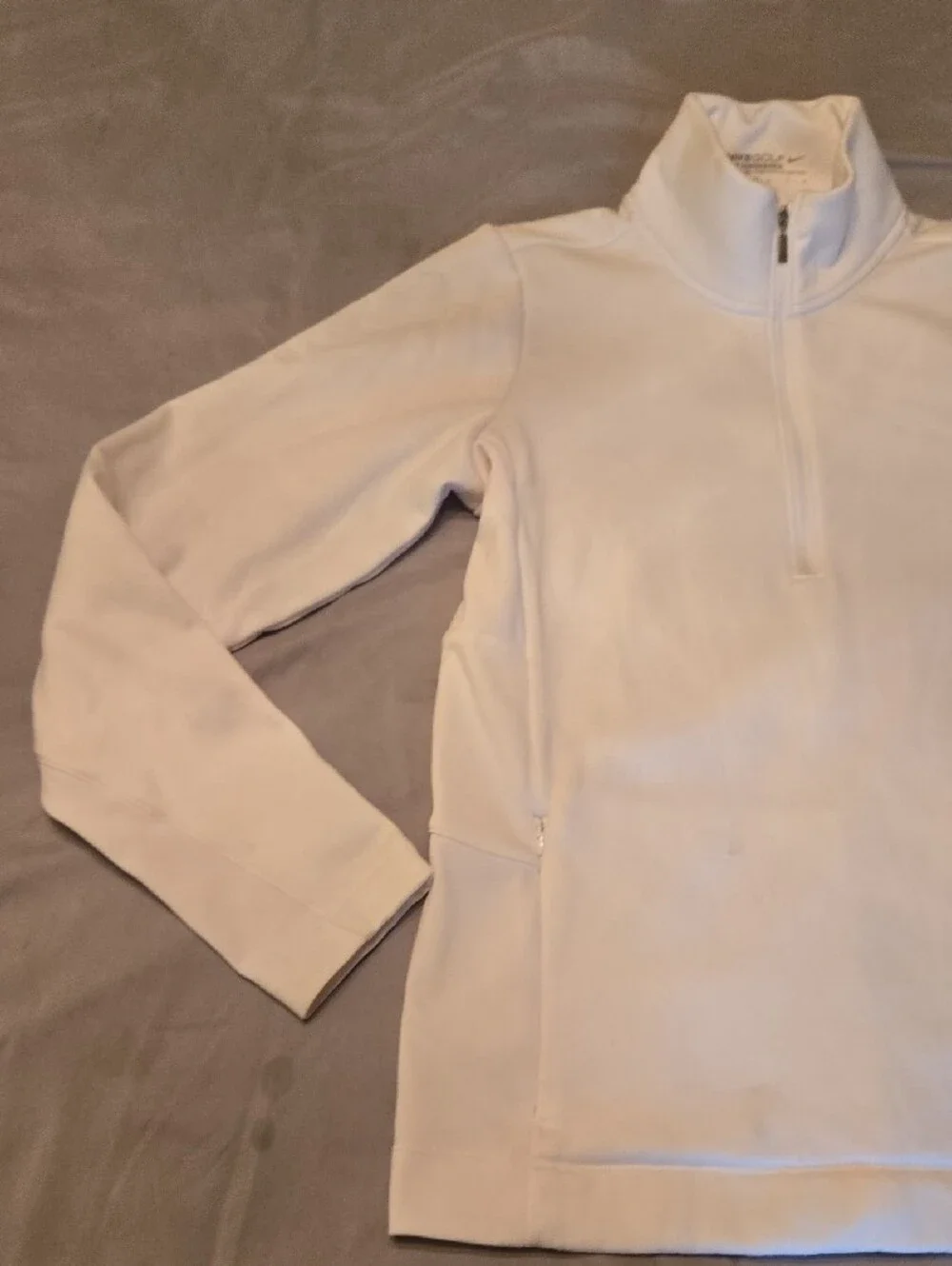 Nike Golf White Half-Zip Athletic Pullover